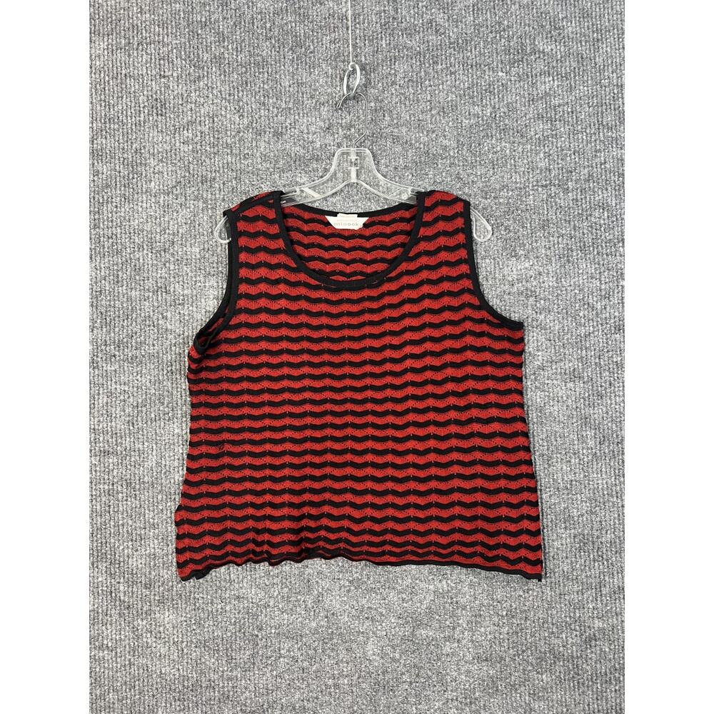 Exclusively Misook Tank Top Womens Large Knit Striped Layering Travel Classic